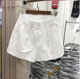 松紧腰百搭休闲白色短裤 潮 宽松显瘦阔腿A字热裤 女夏2025新款 韩版