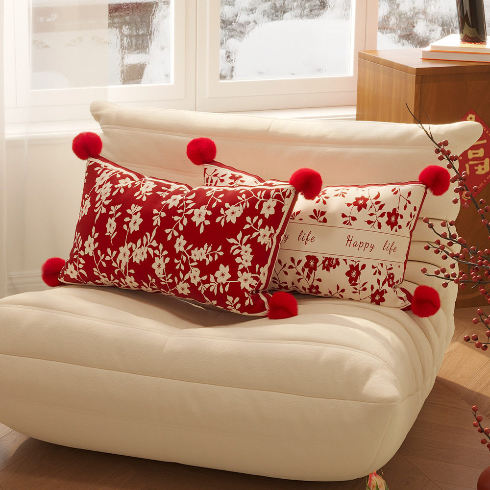 新年喜庆抱枕客厅沙发靠背垫含芯结婚红色卧室靠枕高级感飘窗靠垫,居家布艺,靠垫/抱枕,淘宝优惠券,粉丝福利购,淘宝优惠卷