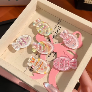 2025新款可爱图案清透发夹亮晶晶夏日清透小鱼刘海夹卡通百搭少女