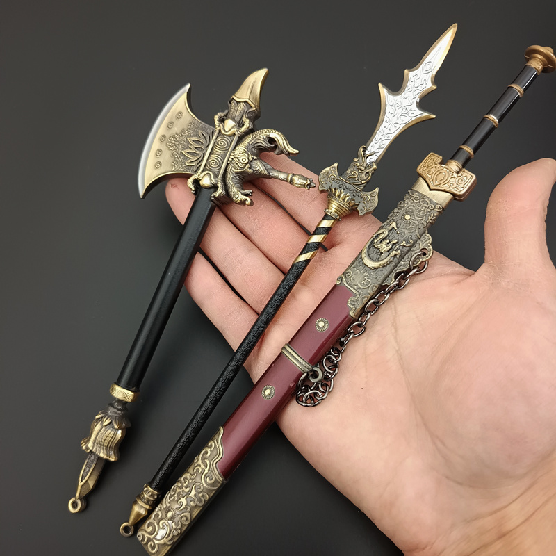 二郎真君斩魔剑 杨戬开山斧 三尖两刃神锋枪  金属玩具兵器模型