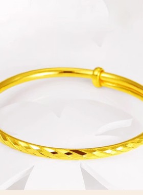 香港雪禧满天星金包银手镯女推拉镯子手环结婚送女友妈妈礼物