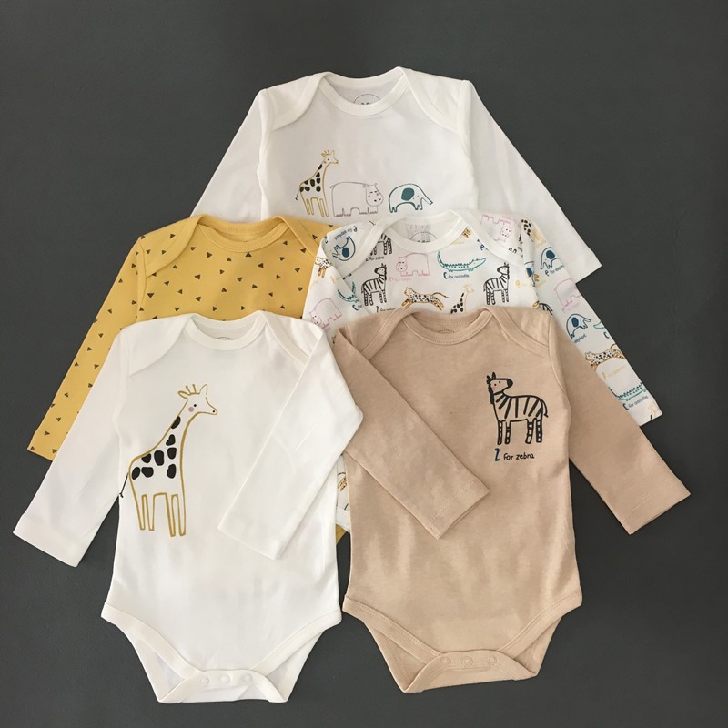 ins风长袖包屁衣爬服礼盒五件装