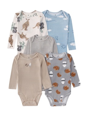 Carters长袖包屁衣婴幼儿春秋纯棉男女宝宝三角哈衣爬服bb套头衫