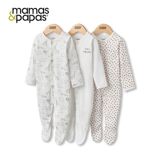 mamas包手包脚婴儿服全棉哈衣爬服新生儿宝宝睡衣连袜子外贸童装