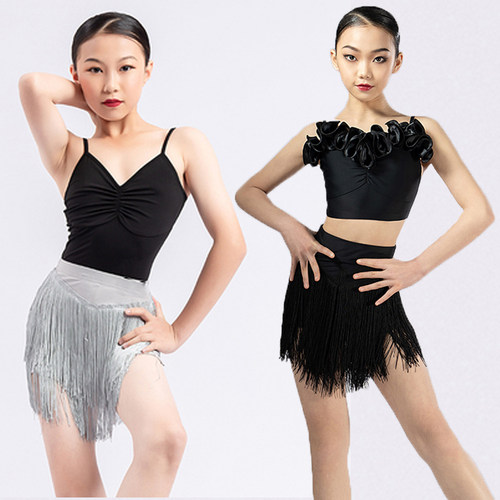 萌宠兔女公主拉丁舞流苏裙练功服