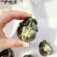 天然蓝黄虎眼石龙龟原石打磨雕刻摆件手把件家居装 饰把玩创意礼物