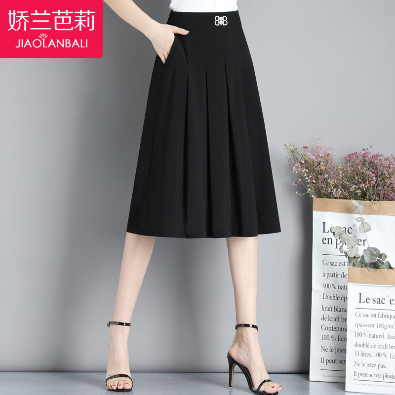 中老年夏装中长款半身裙2020新款中年妇女妈妈装夏季薄款a字裙子