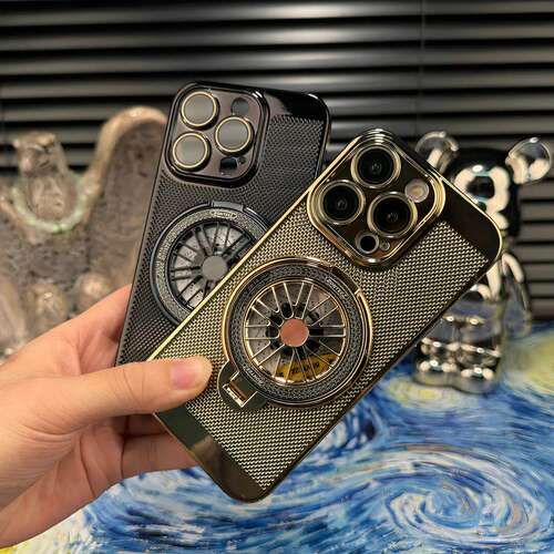 解压陀螺支架适用苹果17ProMax手机壳新款iphone17高级感12电镀网格13散热套15超薄防摔16简约爆款14男女外壳