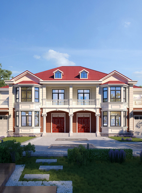 【DC0606】别墅设计图纸二层新农村自建房全套施工效果图砖混结构