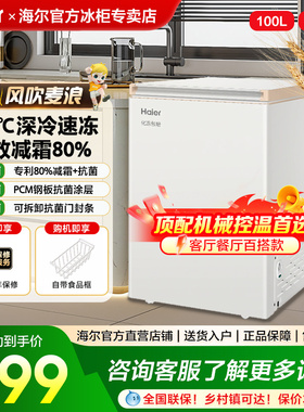 海尔家用冰柜100/142/200L冷藏冷冻两用冷柜无需频繁除霜小冰箱