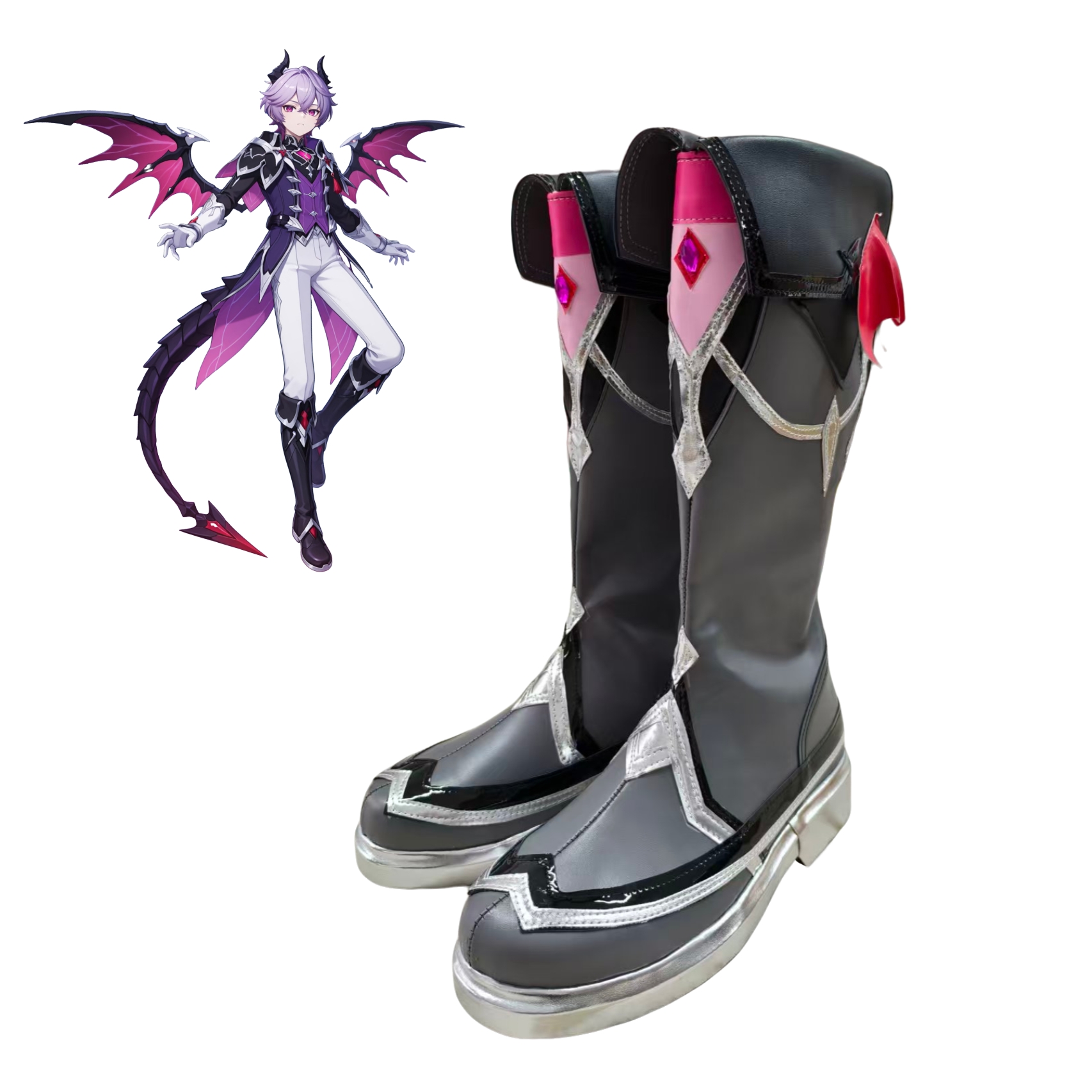 cosplay鞋原神杜林cos鞋定制黑色动漫表演鞋子