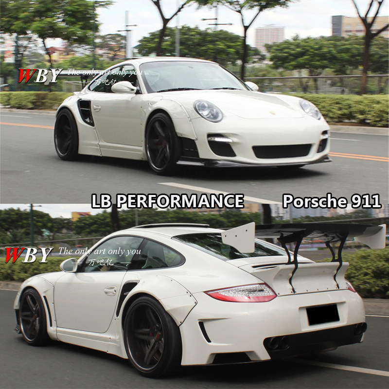 保时捷911/997.2卡雷拉turbo改装lb performance款宽体大包围尾翼