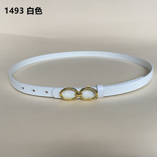 優(yōu)雅簡約百搭平滑扣腰帶1493 女士頭層牛皮皮帶青年中年時尚 1.8寬