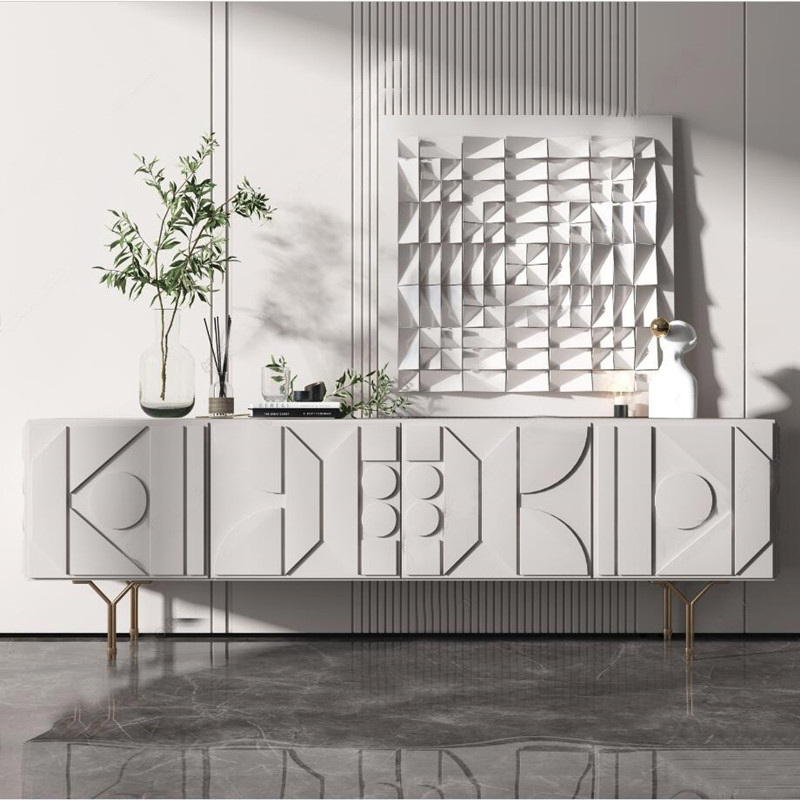 北欧白色钢琴烤漆电视柜现代简约客厅视听柜意式轻奢地柜斗柜整装