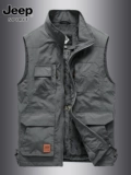 Jeep, джип, мужской демисезонный утепленный жилет для отдыха, майка топ для рыбалки, куртка