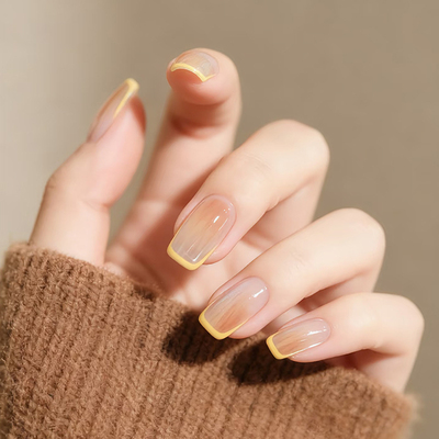 纯手工法式穿戴甲高级感美甲短款