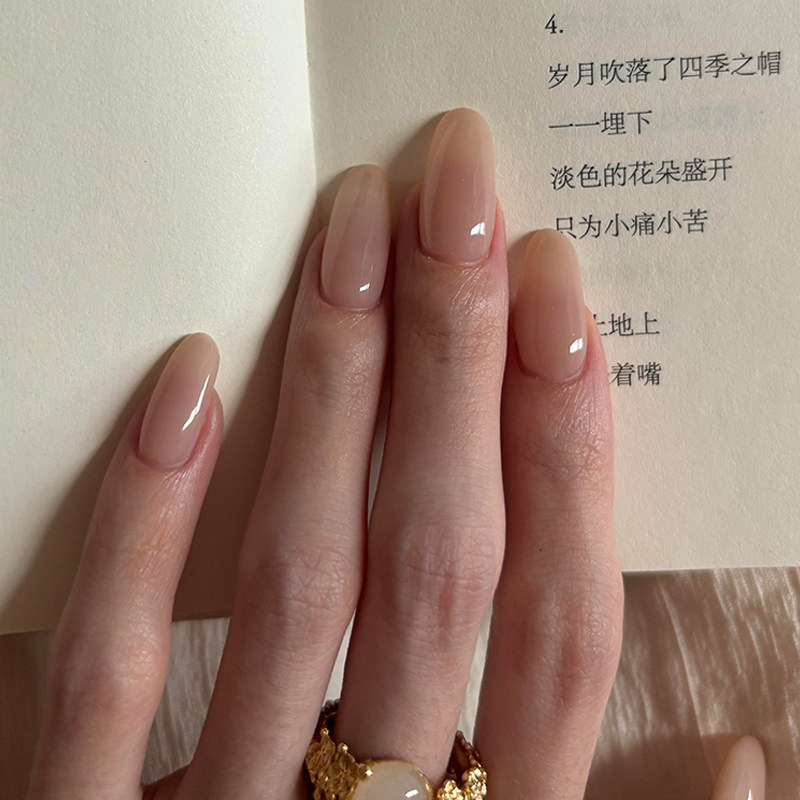 手工款嬛嬛裸色显白美甲穿戴甲中短款2026新款高级感热销榜巨好看