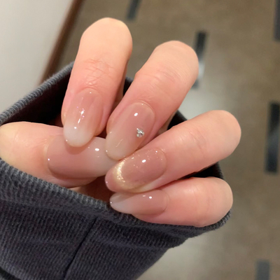 纯手工裸色渐变穿戴甲纯欲显白