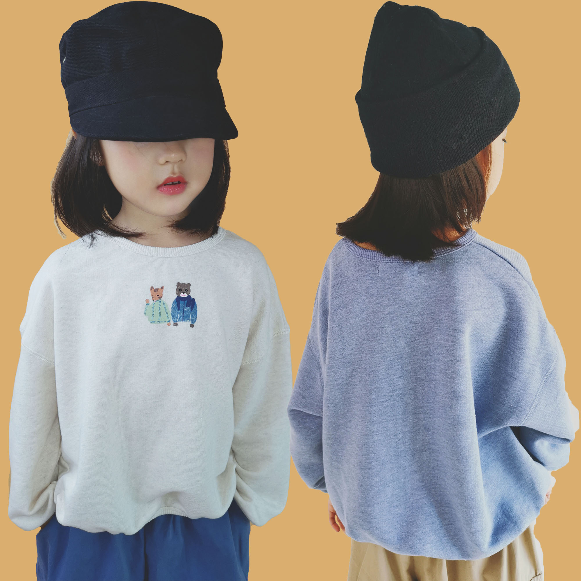 春秋男女童毛圈棉韩系ins风卫衣