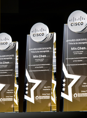 水晶奖杯定制奖牌定做创意五角星玻璃授权牌公司优秀员工荣誉年会