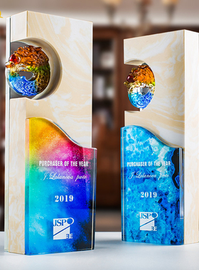 奖杯 水晶 定制定做创意高档大理石琉璃奖牌授权牌制作颁奖纪年会