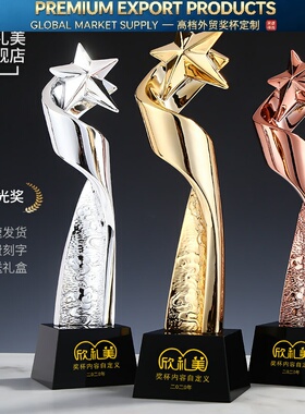 星光闪耀皇冠奖杯定制定做团队冠军员工奖杯制作刻字优秀员工年会