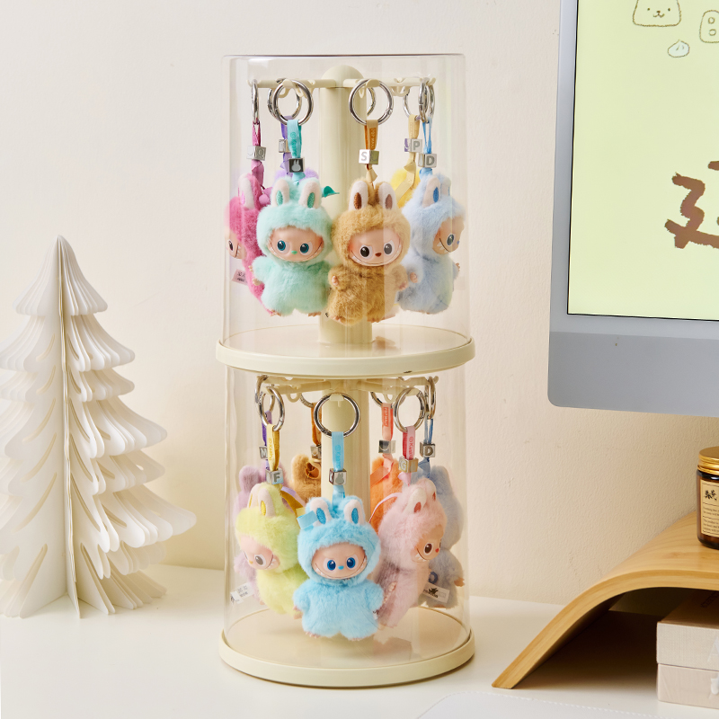 labubu展示盒旋转挂拉布布收纳盒
