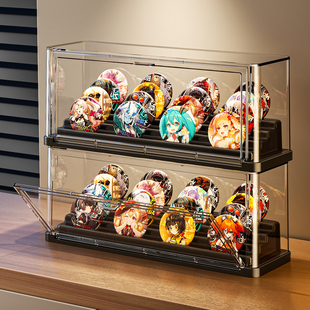 吧唧收纳盒亚透明克力带盖徽章动漫周边谷子展示盒阶梯式展示架子