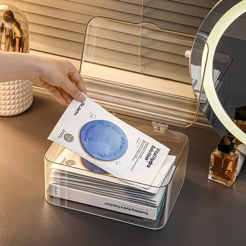 佐居透明亚克力梳妆台面膜收纳盒