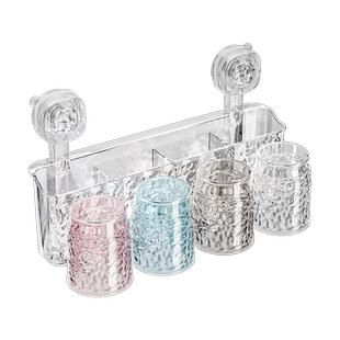 牙刷置物架吸盘壁挂式免打孔2024新款高级感牙杯漱口杯牙膏挂架子