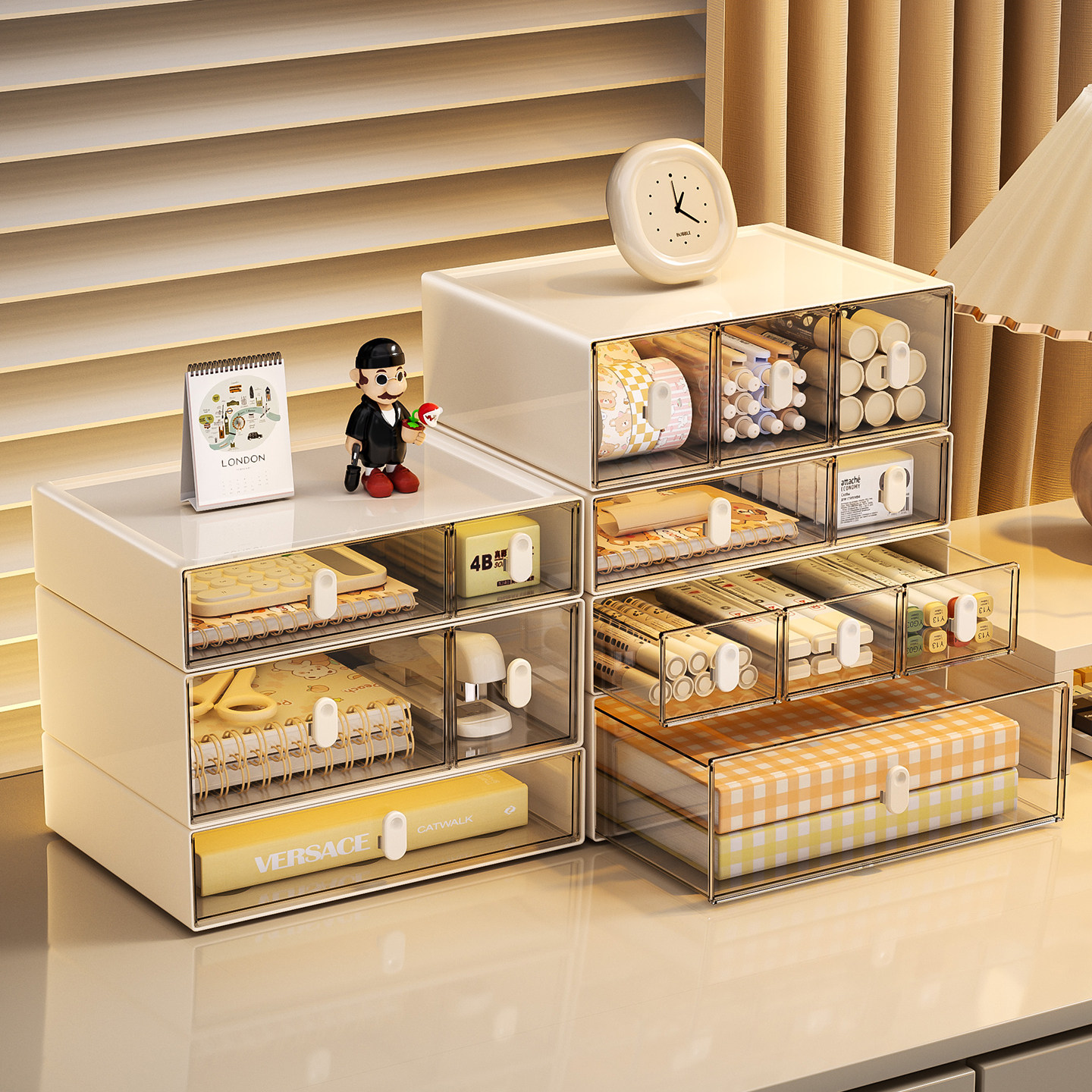 桌面收纳盒长方形办公室工位神器学生宿舍书桌文具分隔抽屉置物架,收纳整理,桌面收纳盒,淘宝优惠券,粉丝福利购,淘宝优惠卷