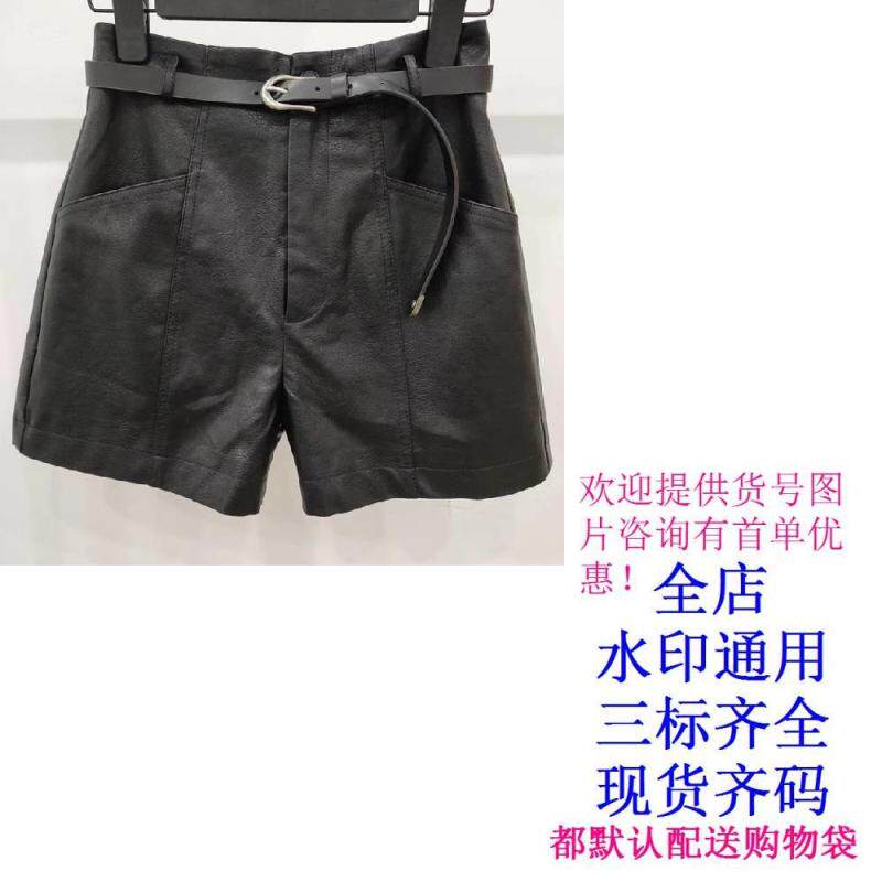 2019新款黑色A1GC94107时尚pu短裤女女装冬装A1GC9410789