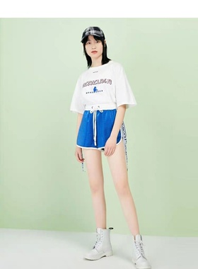 2021显瘦薄款运动裤A3GC82421运动休闲百搭侧织带短裤A3GC8242156