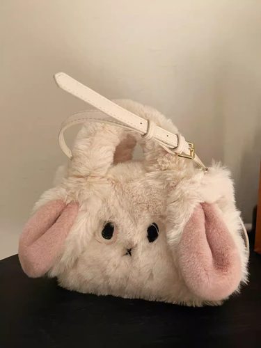 冬季卡通毛绒奶兔小托特包包女秋冬可爱手提毛毛包斜挎包单肩包