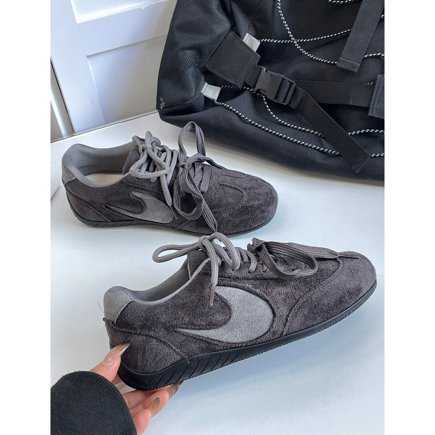 复古双鞋带休闲鞋女2026春季新款超软韩系百搭轻便运动鞋软底女鞋,女鞋,时尚休闲鞋,淘宝优惠券,粉丝福利购,淘宝优惠卷