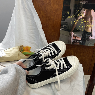 子女ins潮小众低帮女鞋 小白鞋 女ulzzang百搭鞋 帆布鞋 女2025年新款