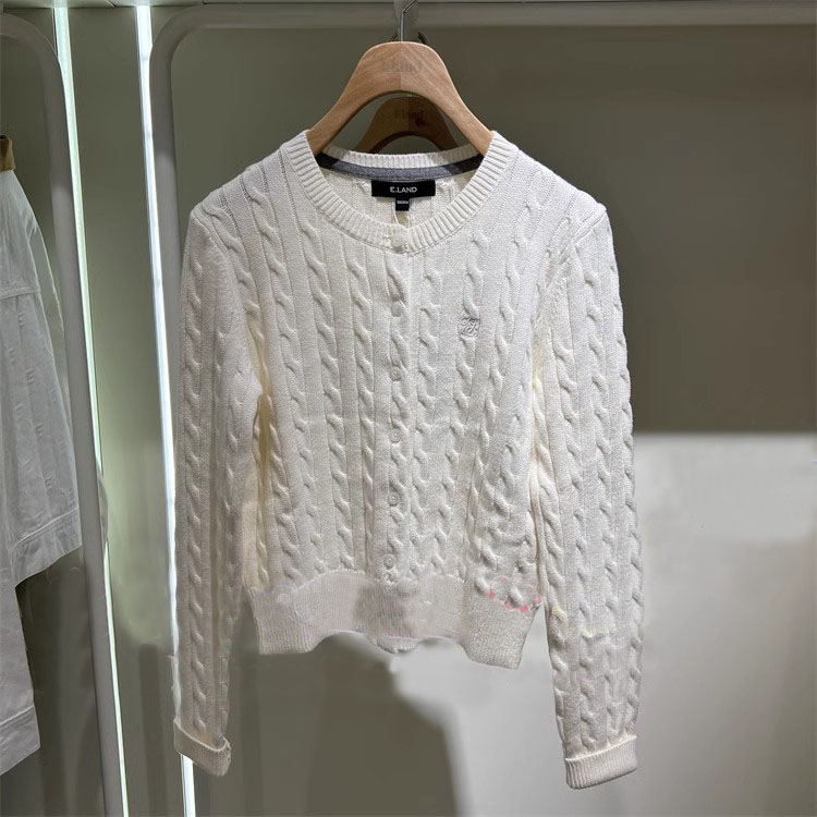 依恋针织衫开衫秋冬新款棉&羊绒混纺复古撞色条纹女EECKD49E05