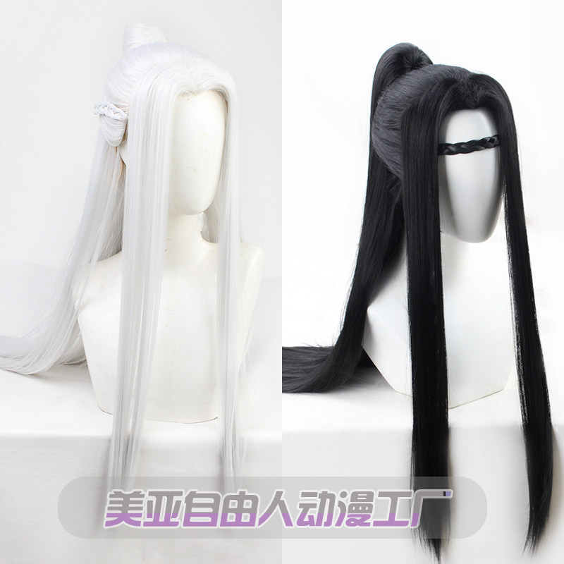 古风假发银灰色美人尖