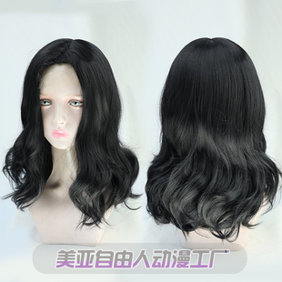 【自由人】东京卍复仇者 场地圭介cos假发立体黑色中分微卷现货