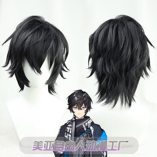 【自由人】彩虹社虚拟vtuber艾西亚克朗cos假发NIJISANJI层次反翘