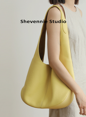 shevennie 头层牛皮单肩包水桶包托特包大手提包2025秋冬新款女包