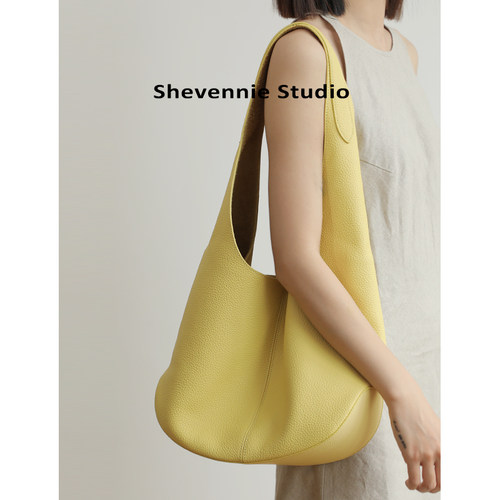 shevennie 头层牛皮单肩包水桶包托特包大手提包2026春夏新款女包
