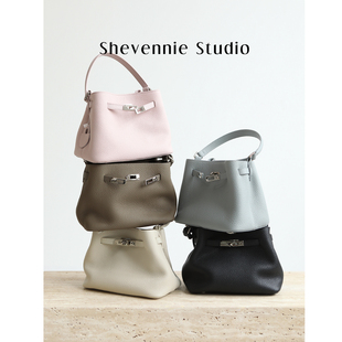 Shevennie2026 泡芙 高级感小号头层TOGO牛皮手提托特凯莉水桶包