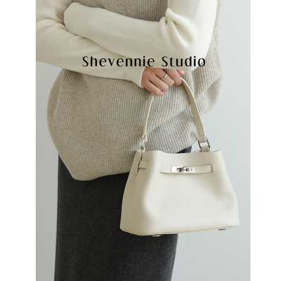 Shevennie2026 泡芙 高级感小号头层TOGO牛皮手提托特凯莉水桶包