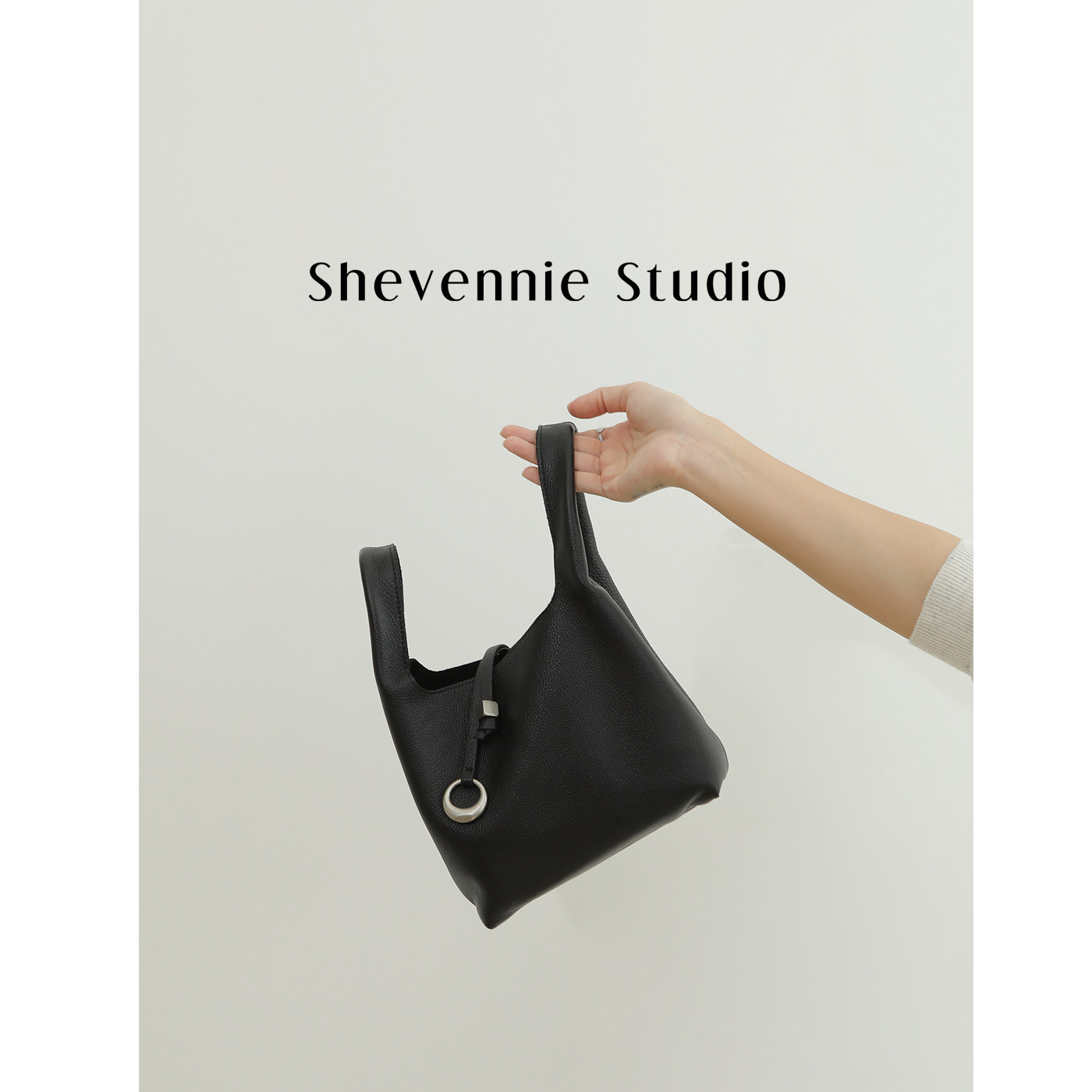 Shevennie头层牛皮手提斜挎百搭高级感极简风水桶包hobo菜篮子包,箱包皮具/热销女包/男包,通用款女包,淘宝优惠券,粉丝福利购,淘宝优惠卷