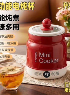 新款电炖杯陶瓷釉保温便携式电热