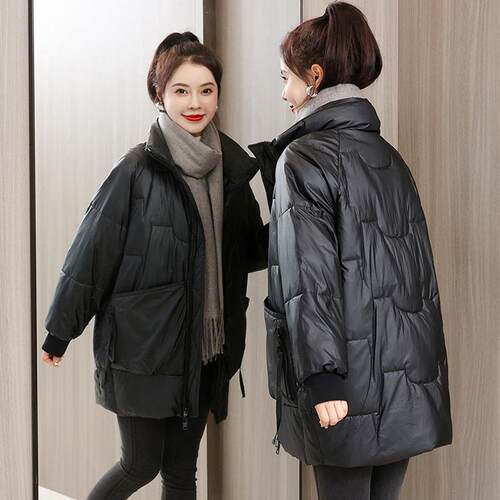 羽绒棉服女冬季大码宽松立领