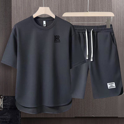 【源头好货】夏季男士2025休闲新款套装短袖宽松短裤一套潮一整套
