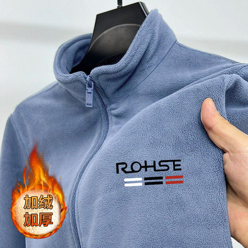 男士外套秋冬季双面绒中老年爸爸装加厚夹克加肥大码奥粒绒棉衣潮