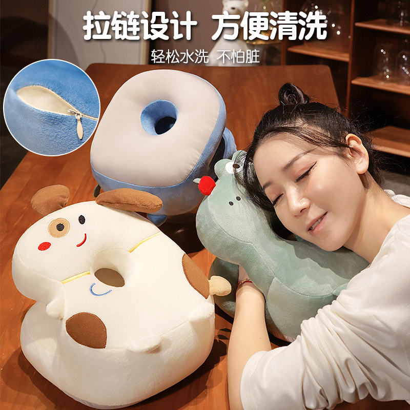 卡通冰丝午睡枕办公室小学生午休趴睡枕儿童桌上午睡神器抱枕夏季